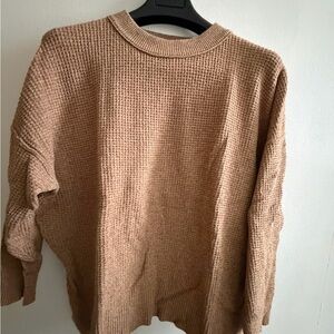 Aerie Tan Waffle Knit Sweater